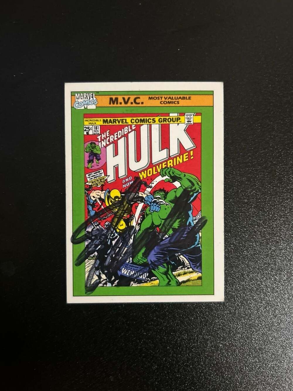 1990 Impel Marvel Universe Series 1 #134 Incredible Hulk #181 Signed Card
